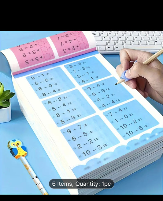 Children's Addition And Subtraction Math Learning Exercise Book, Handwritten Arithmetic Exercise Book