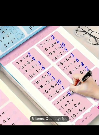 Children's Addition And Subtraction Math Learning Exercise Book, Handwritten Arithmetic Exercise Book